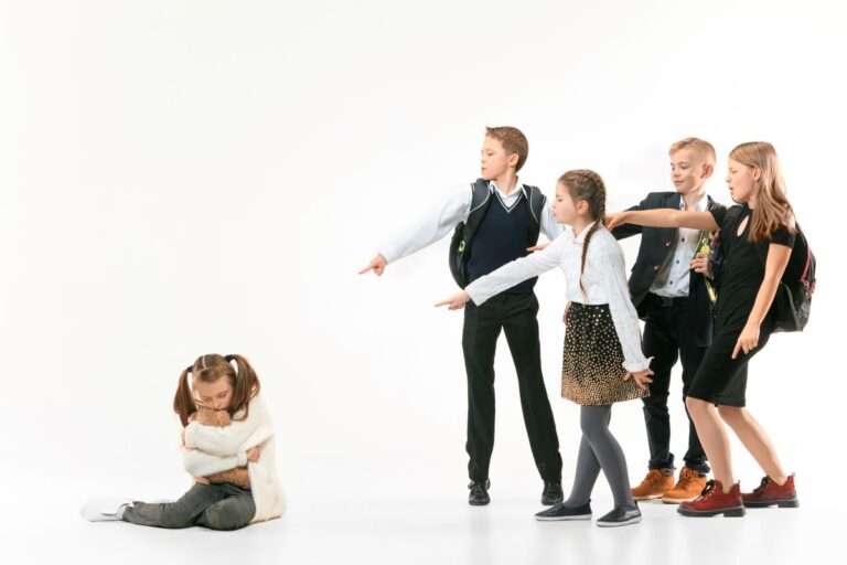 A girl gets bullied by her classmates.