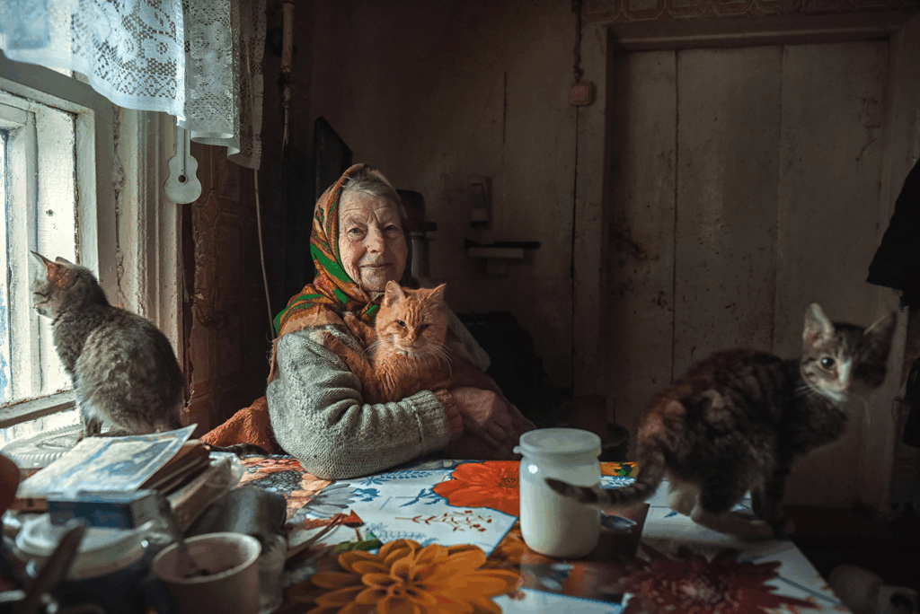 Ольга Папина, Волгоград. «Бабушка Надя и ее кошки».