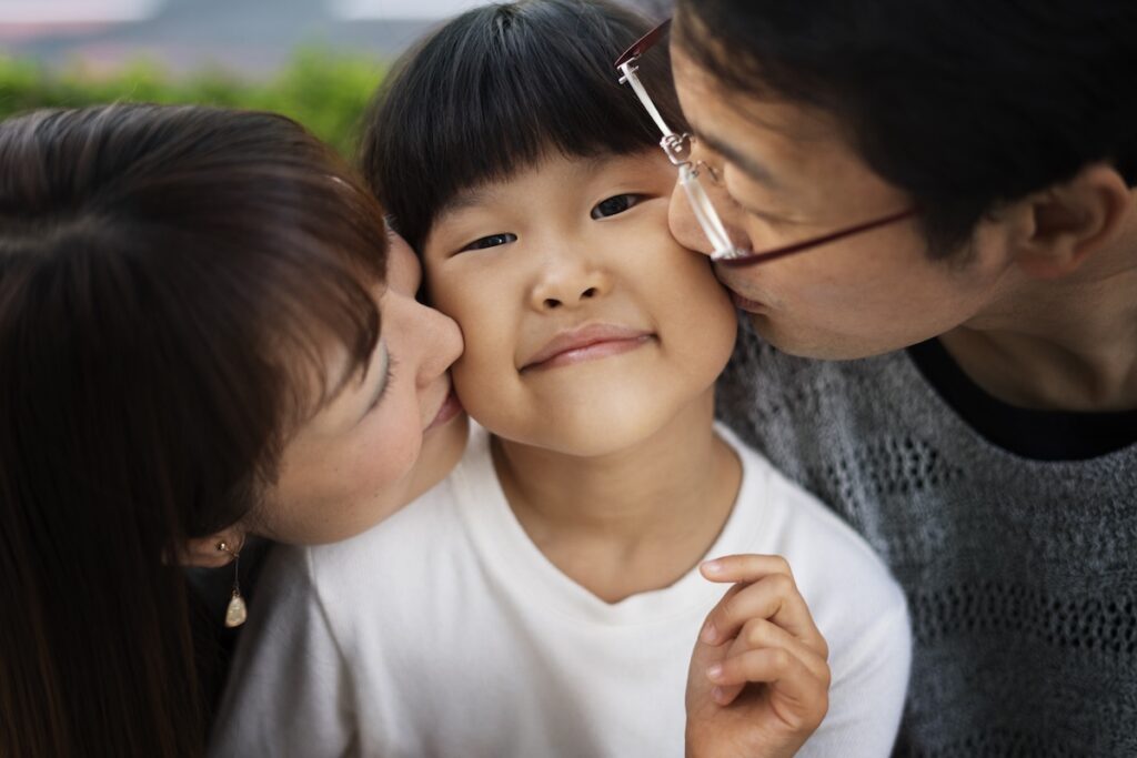 Китайская семья из троих человек