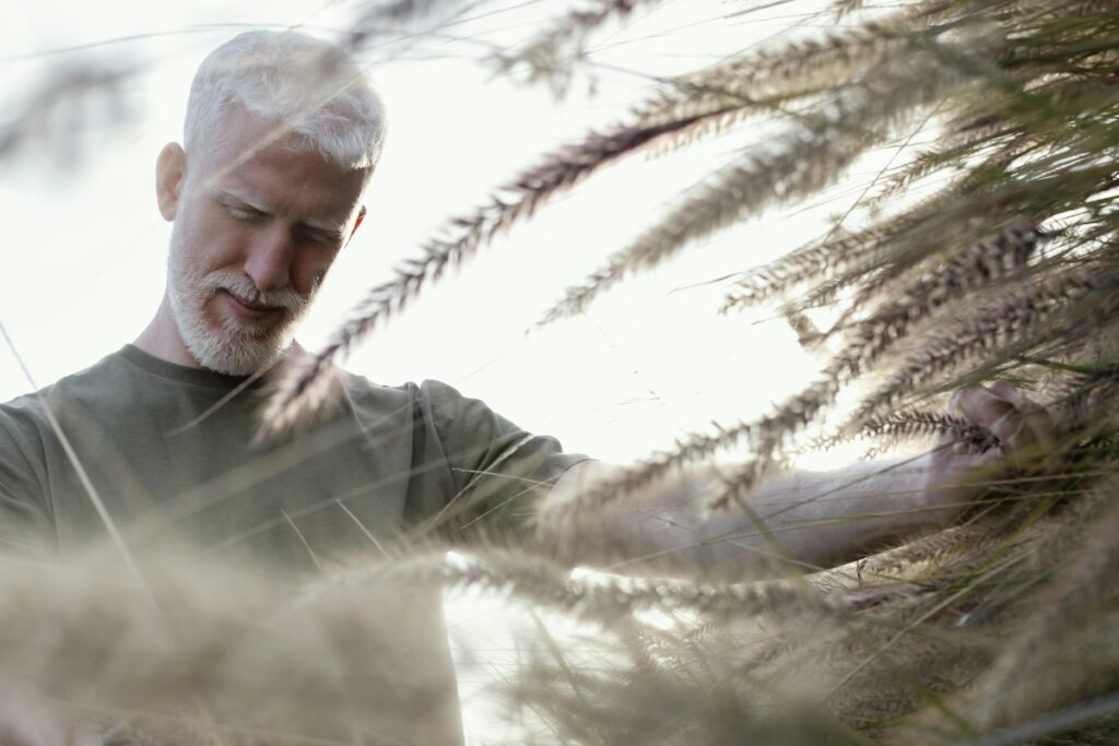 Slavic man in the field
