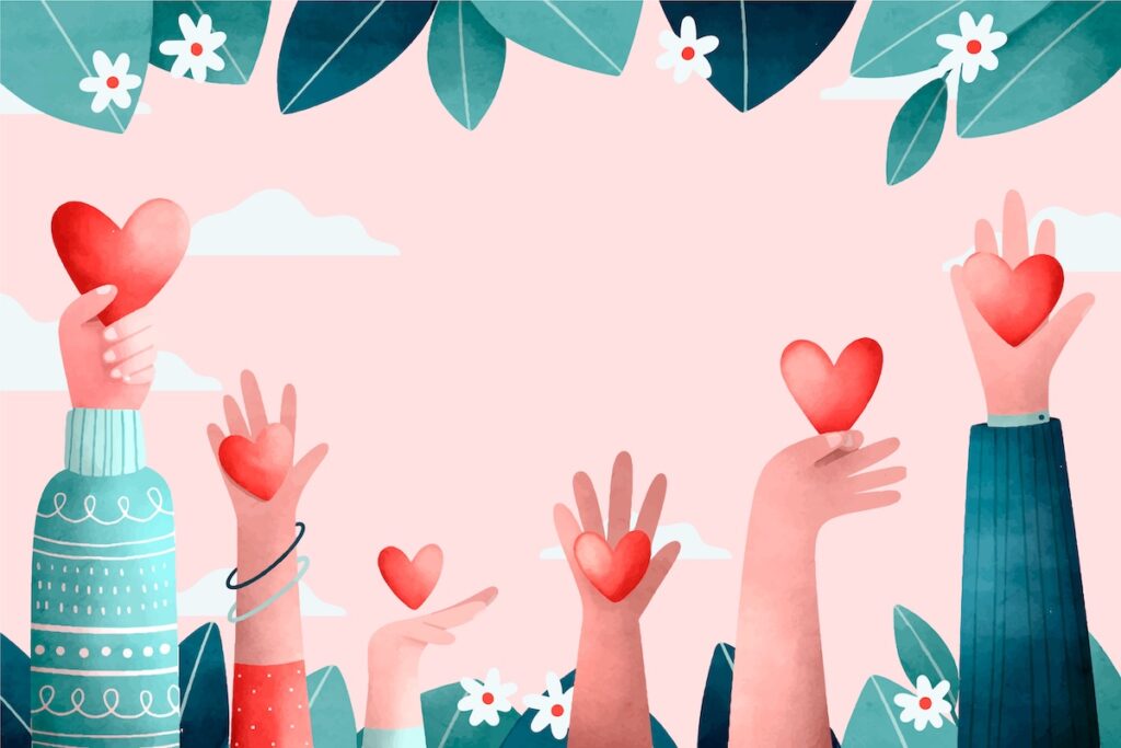 Руки с сердцами