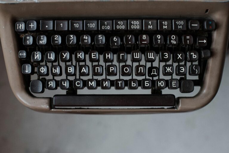 A typewriter with the Russian alphabet