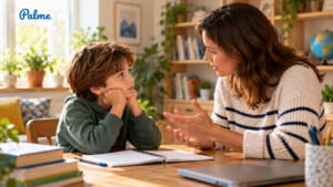 A parent talking with a child about recognizing manipulation and understanding other people's intentions
