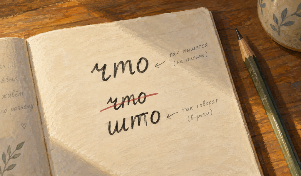 A handwritten word repeated twice on a page, crossed out, and rewritten