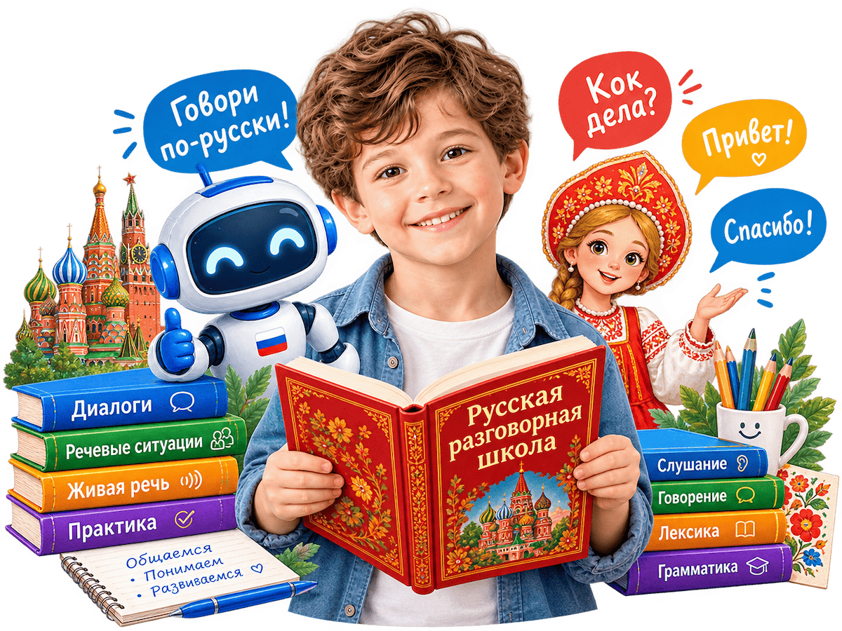 The boy is learning to speak Russian at Palme School